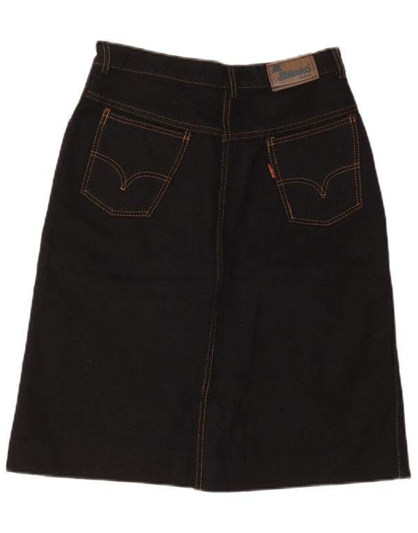 Fusta de blugi vintage pentru femei IT 42 Medium W28 Bumbac negru