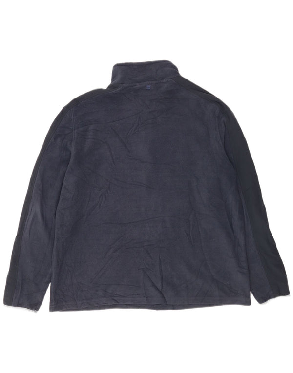 Pulover pentru bărbați Mountain Warehouse, cu fermoar și gât, din lână, 2XL, poliester bleumarin