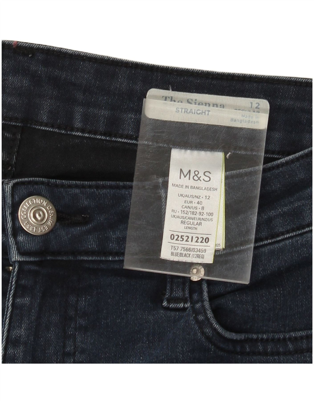 MARKS & SPENCER Blugi drepti pentru femei UK 12 Medium W30 L30 Bleumarin