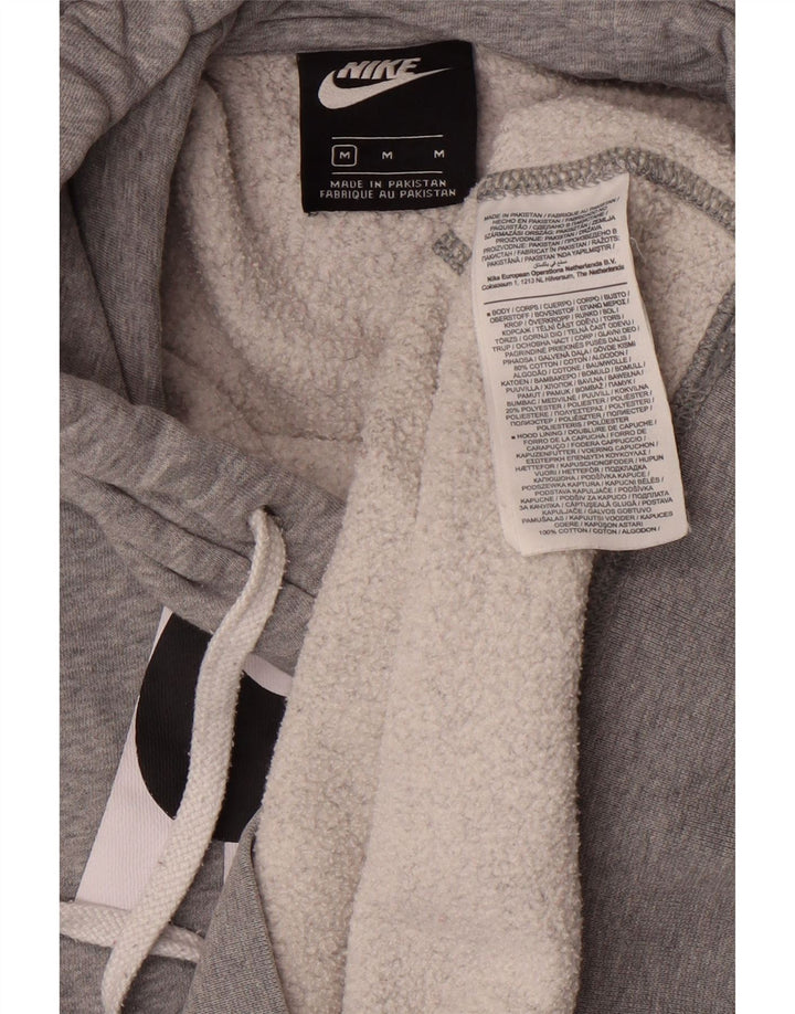 NIKE Mens Graphic Hoodie Jumper Medium Grey Cotton