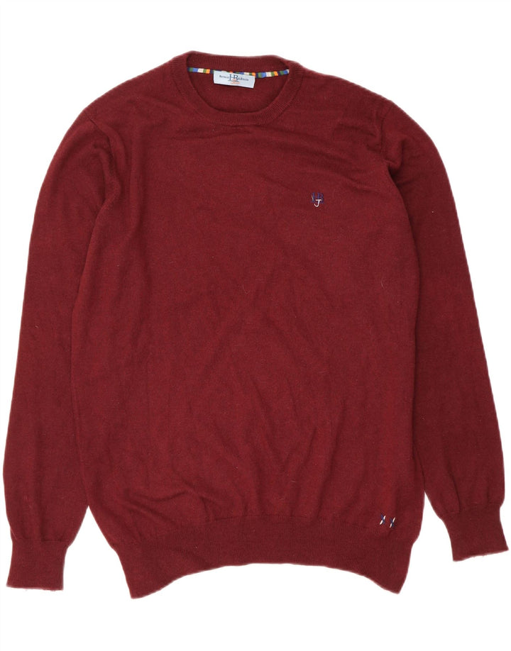 HARMONT & BLAINE Mens Crew Neck Jumper Sweater Large Maroon Wool Vintage Harmont & Blaine and Second-Hand Harmont & Blaine from Messina Hembry 