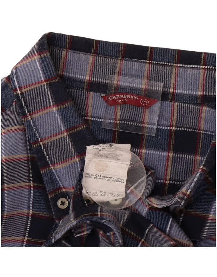 Cămașă pentru bărbați Carrera Flanel 2XL Blue Check Bumbac
