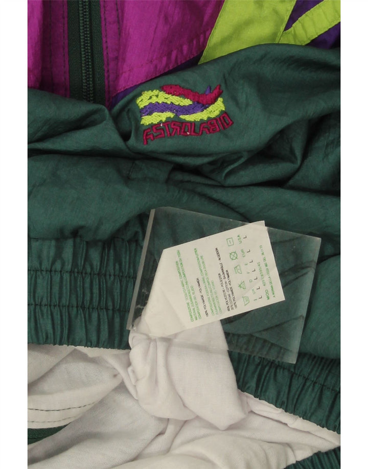 Jachetă de trening supradimensionată pentru bărbați vintage, verde mare