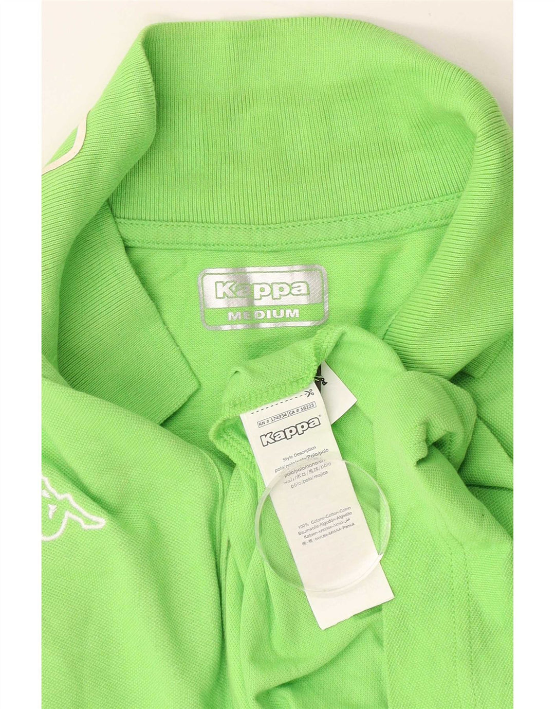 Tricou polo pentru bărbați Kappa, bumbac verde mediu