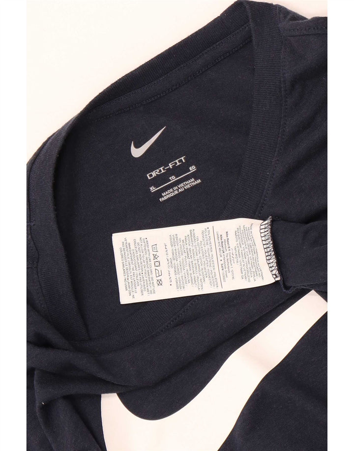Tricou grafic Nike Dri Fit pentru bărbați Top XL, poliester bleumarin