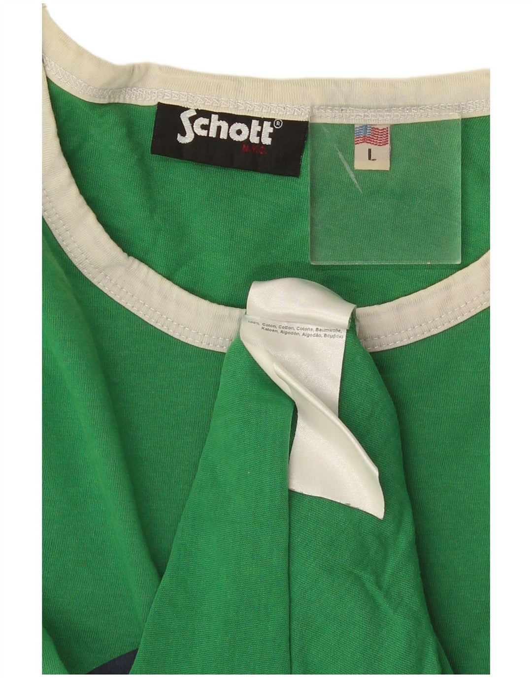 Tricou grafic Schott pentru bărbați Top mare din bumbac verde