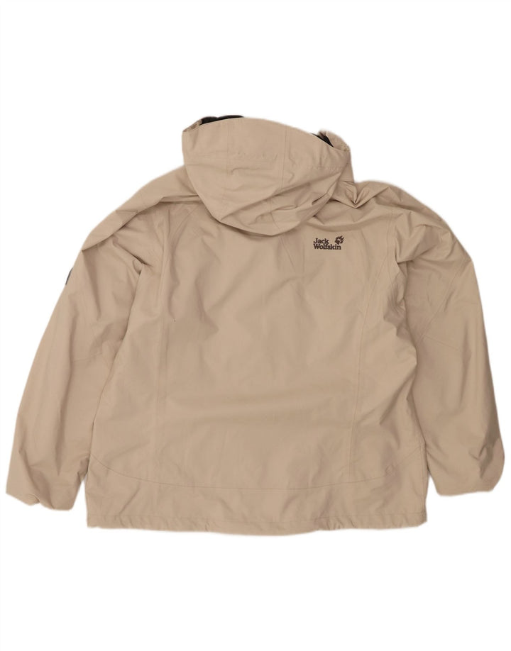 JACK WOLFSKIN Jachetă de ploaie cu glugă pentru femei UK 18/20 XL poliester bej