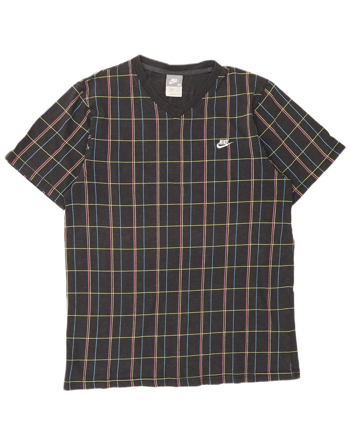 Tricou pentru bărbați NIKE Top UK 39/40 Medium Black Check Bumbac