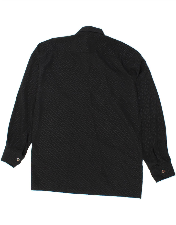 VINTAGE Mens Shirt Size 37/38 Small Black Argyle/Diamond Vintage Vintage and Second-Hand Vintage from Messina Hembry 