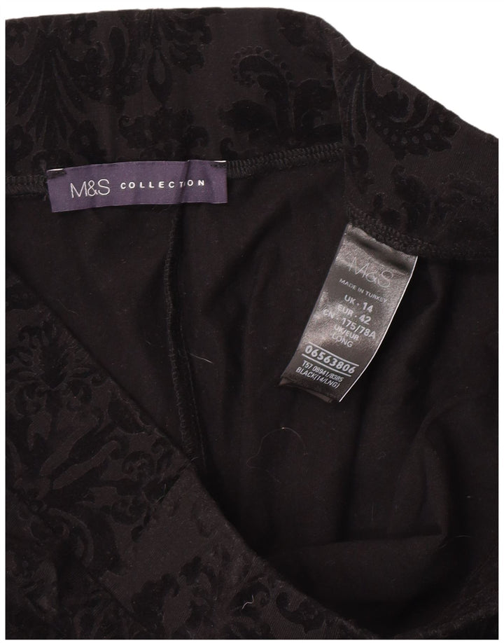 Leggings pentru femei Marks & Spencer UK 14 Medium Black Paisley Bumbac