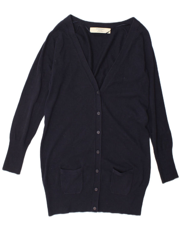 Pulover cardigan cu paragate Zara pentru femei UK 14 mare bleumarin