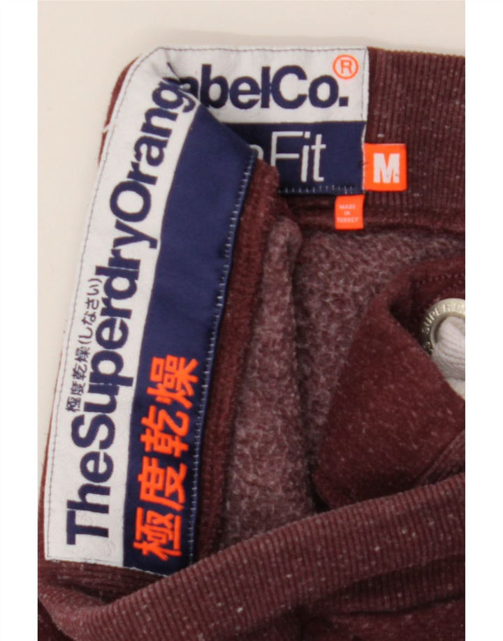 SUPERDRY Pantaloni de trening pentru femei Pantaloni de jogging UK 14 Medium Burgundy Flecked