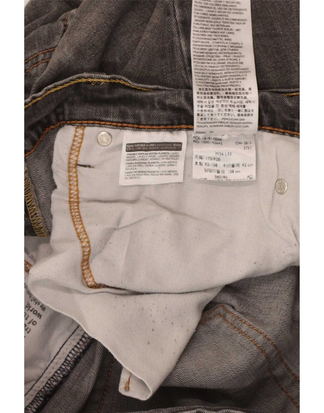Blugi Levi's 541 Slim pentru bărbați W36 L32 bumbac gri