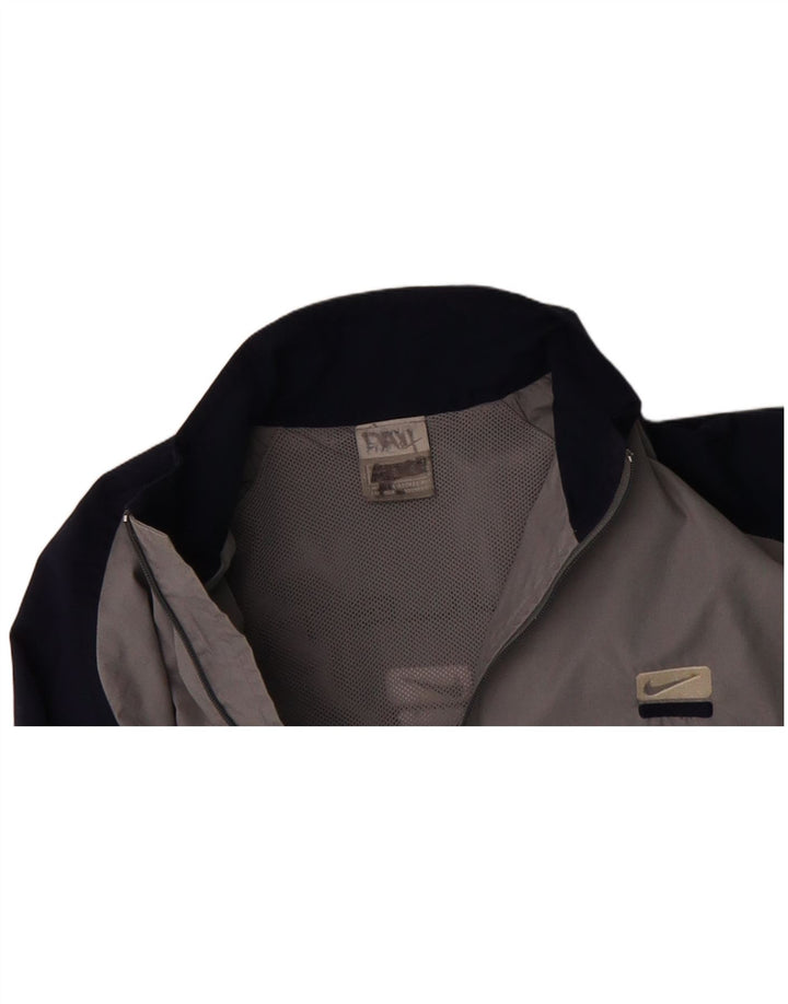 NIKE Boys Bomber Jacket 10-11 Years Medium Grey Colourblock Polyester