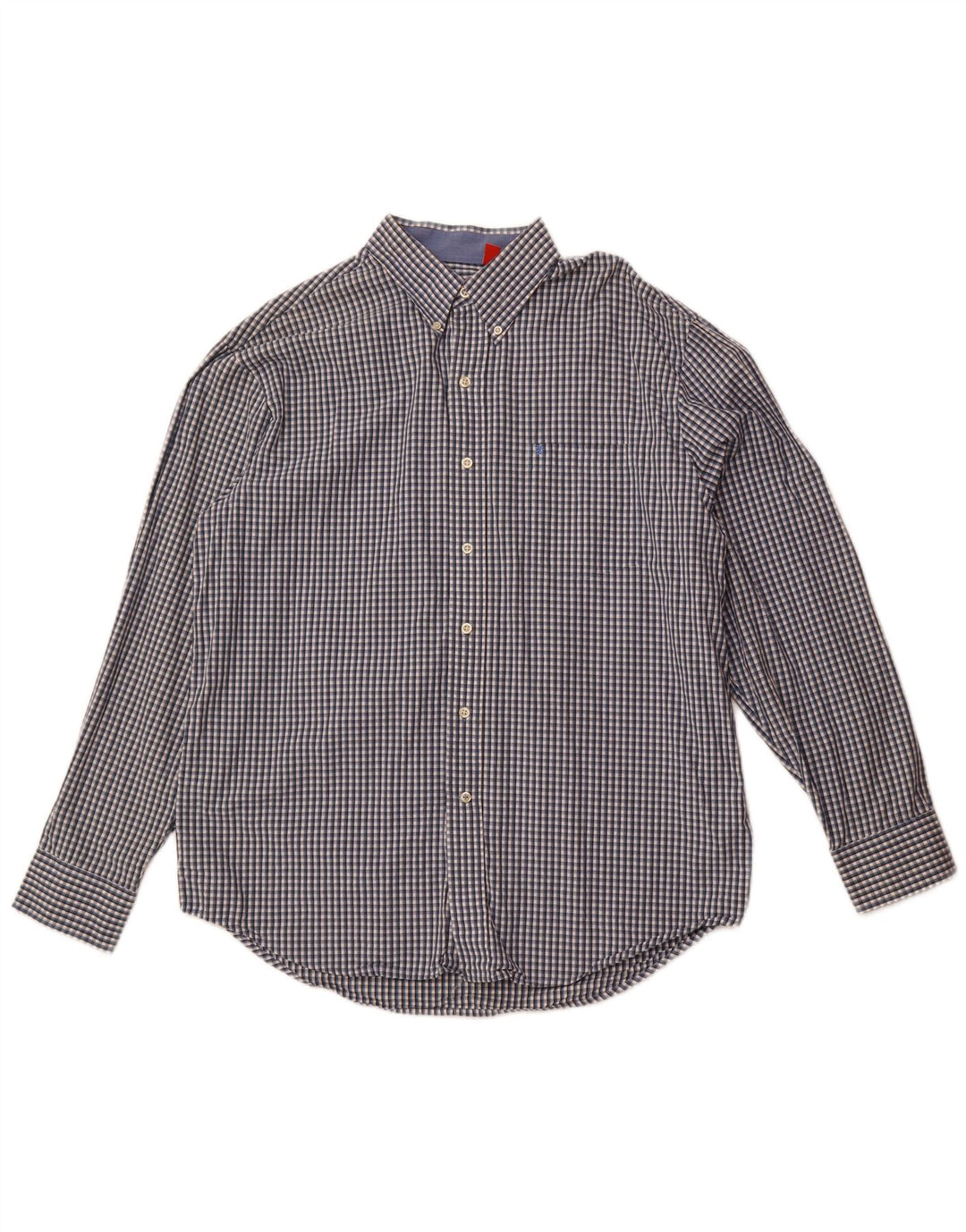 Cămașă pentru bărbați Izod, mare, albastru, cu carouri din bumbac