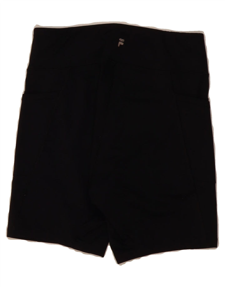 FILA Womens Sport Shorts UK 12 Medium  Black Polyester Vintage Fila and Second-Hand Fila from Messina Hembry 