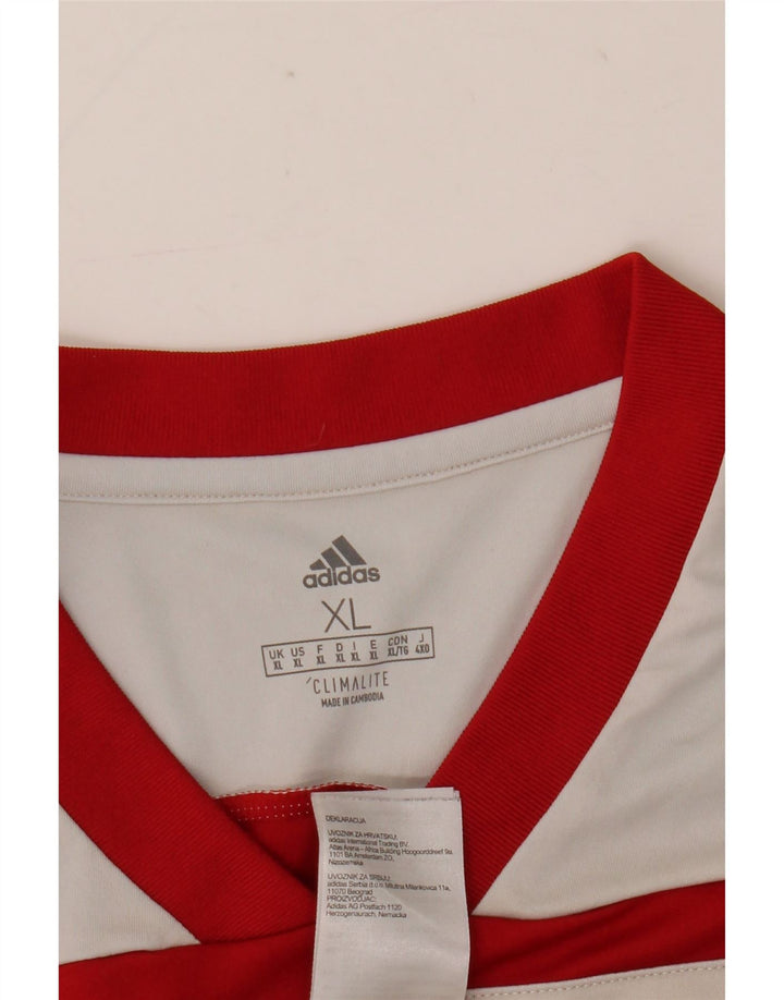 Tricou Adidas Climalite pentru bărbați Top XL Roșu Poliester Colorblock