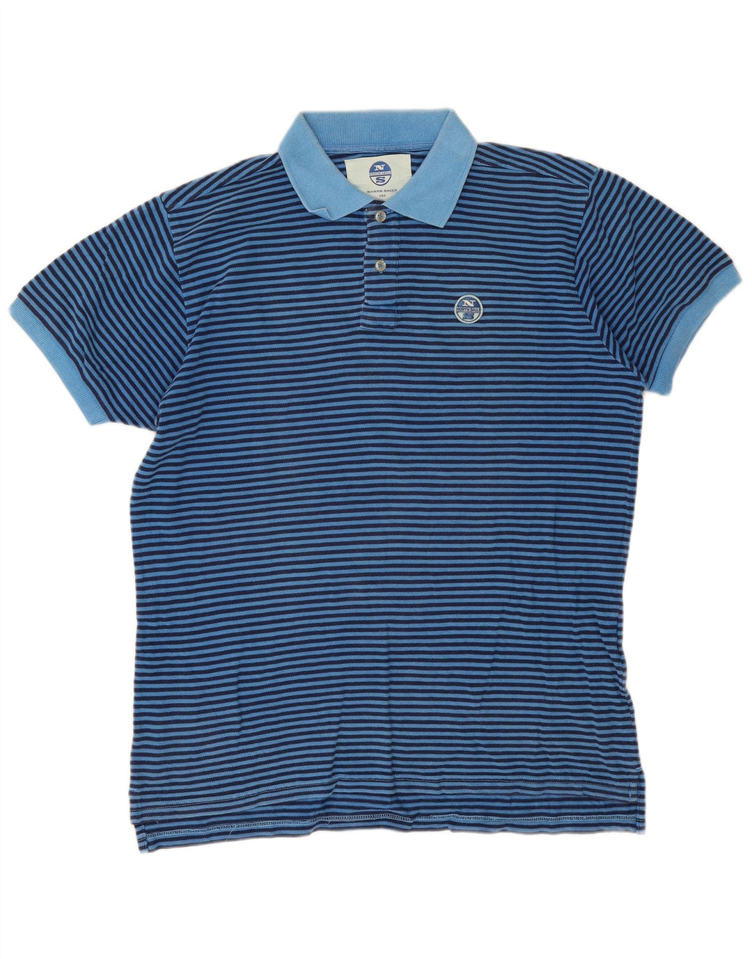 Tricou polo North Sails pentru bărbați, bumbac cu dungi albastre mari