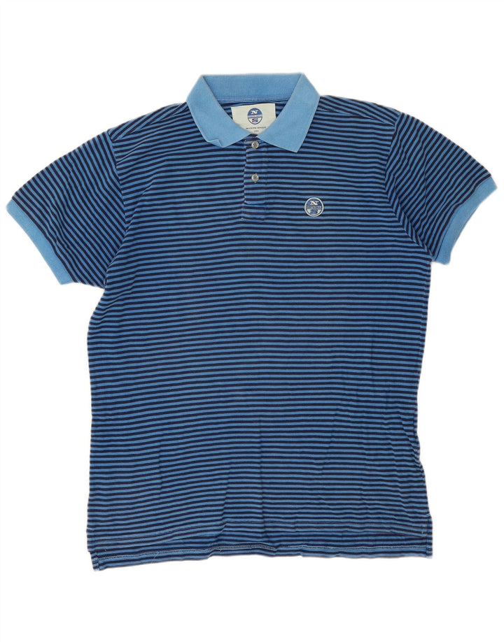 Tricou polo North Sails pentru bărbați, bumbac cu dungi albastre mari