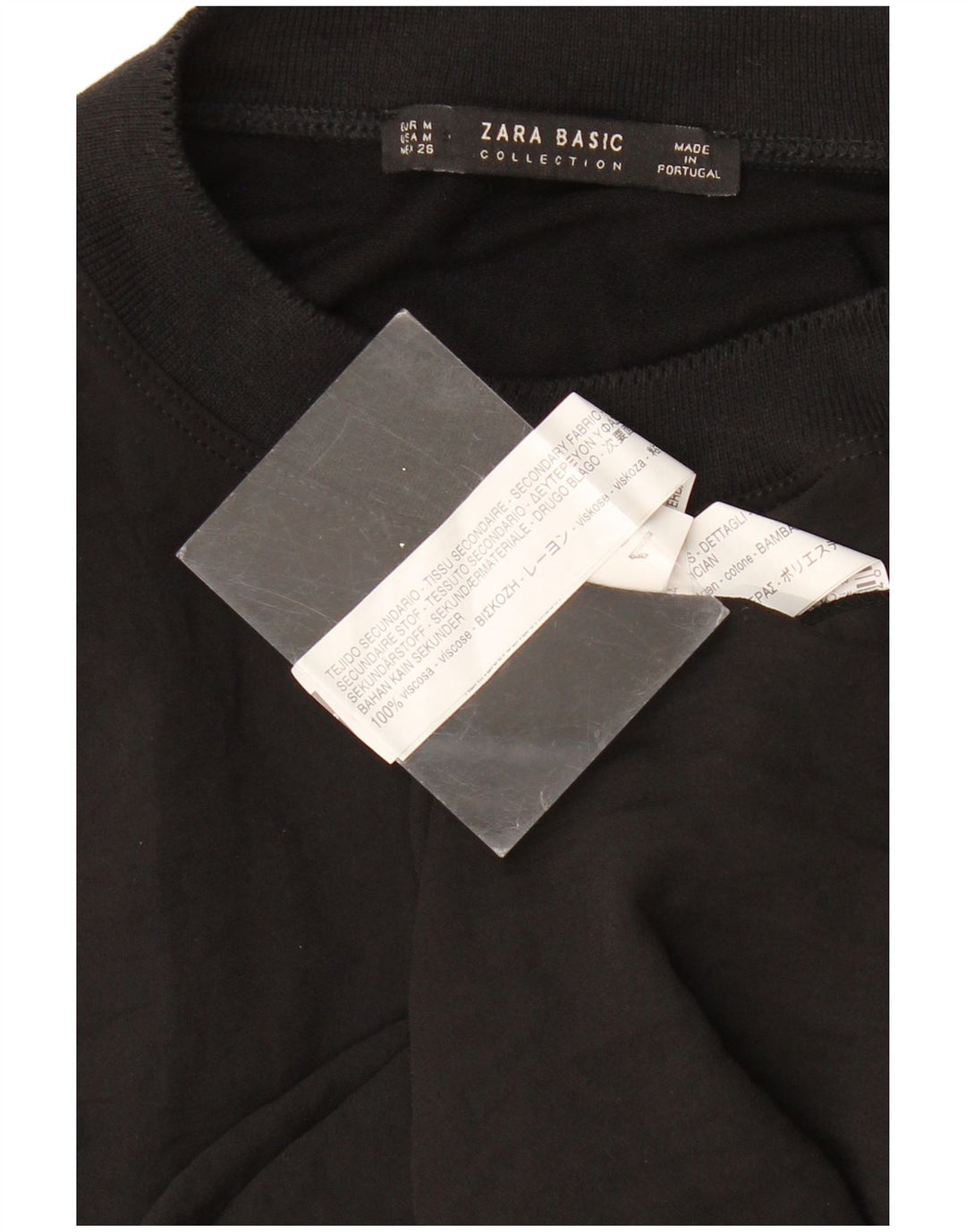 Top cu tunică asimetrică fără mâneci ZARA UK 12 Medium Black Colorblock