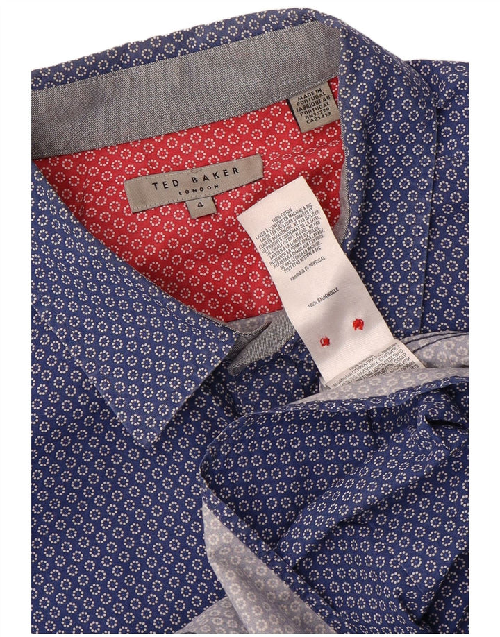 Cămașă pentru bărbați Ted Baker, mărime 4, mare, bumbac cu pete albastre