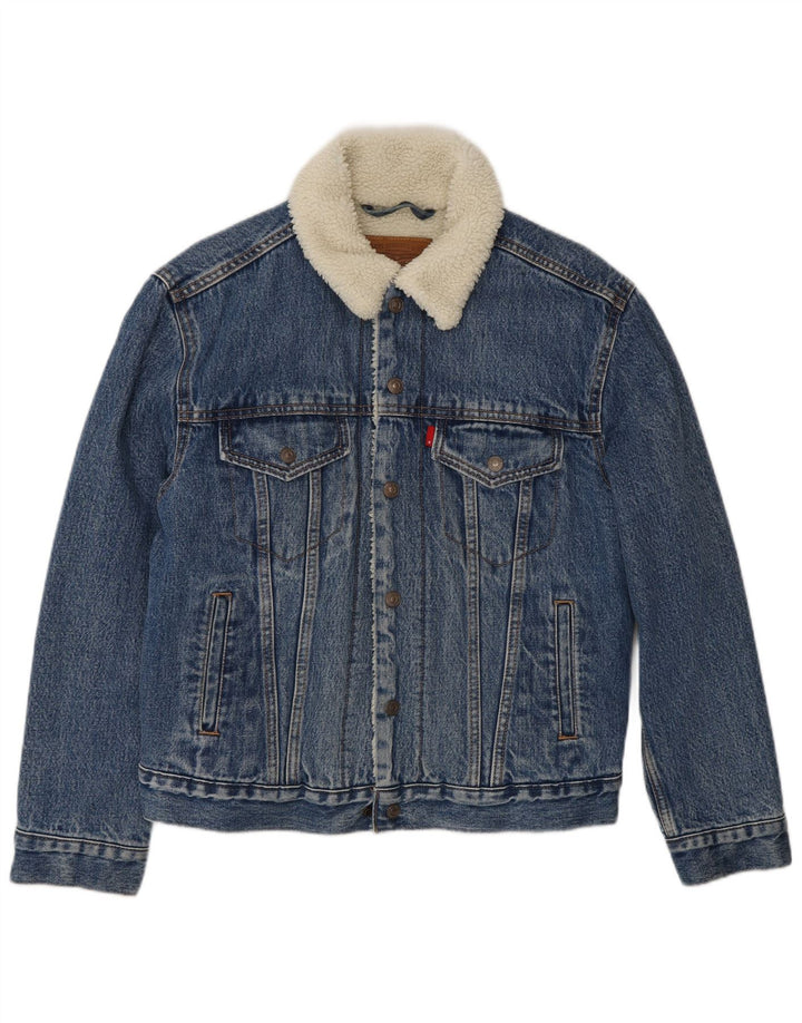 Jachetă de blugi Sherpa pentru bărbați Levi's UK 36 Bumbac albastru mic