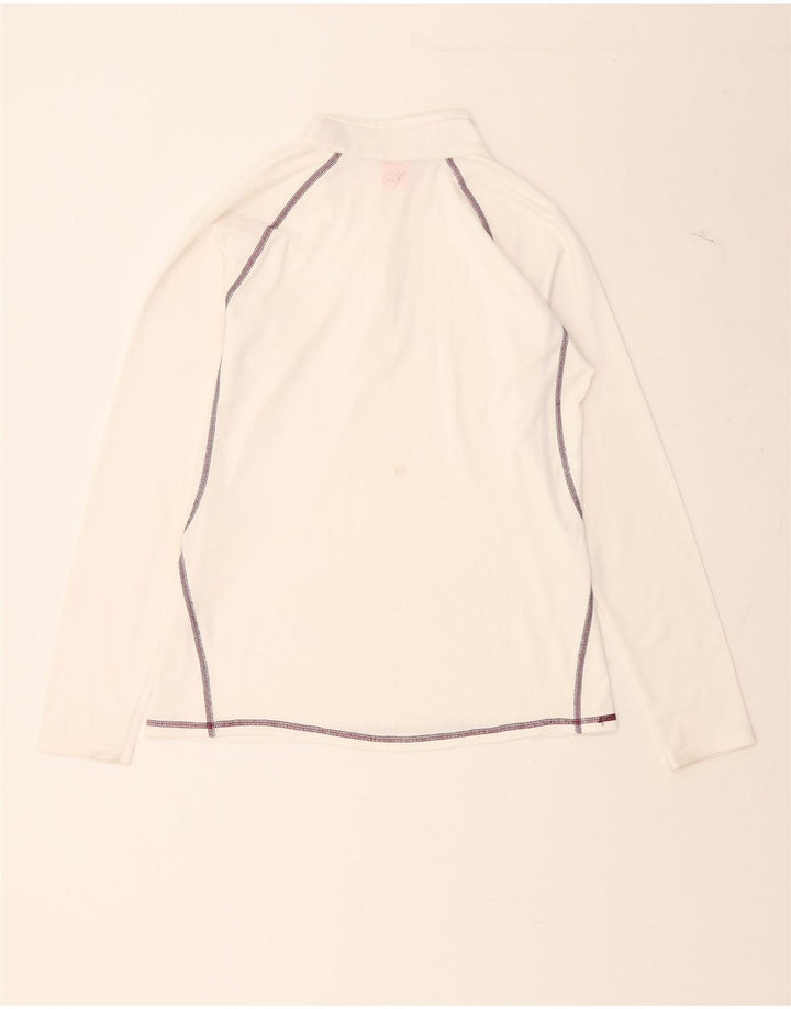 PUMA Womens Zip Neck Pullover Tracksuit Top UK 12 Medium  White Vintage Puma and Second-Hand Puma from Messina Hembry 