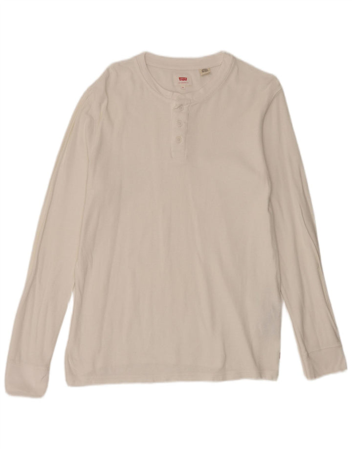 Tricou Levi's pentru bărbați, cu mânecă lungă, alb mediu, bumbac