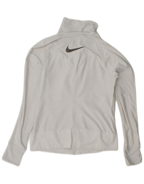 Jachetă de top pentru trening Nike Dri Fit pentru femei UK 14/16 Large White