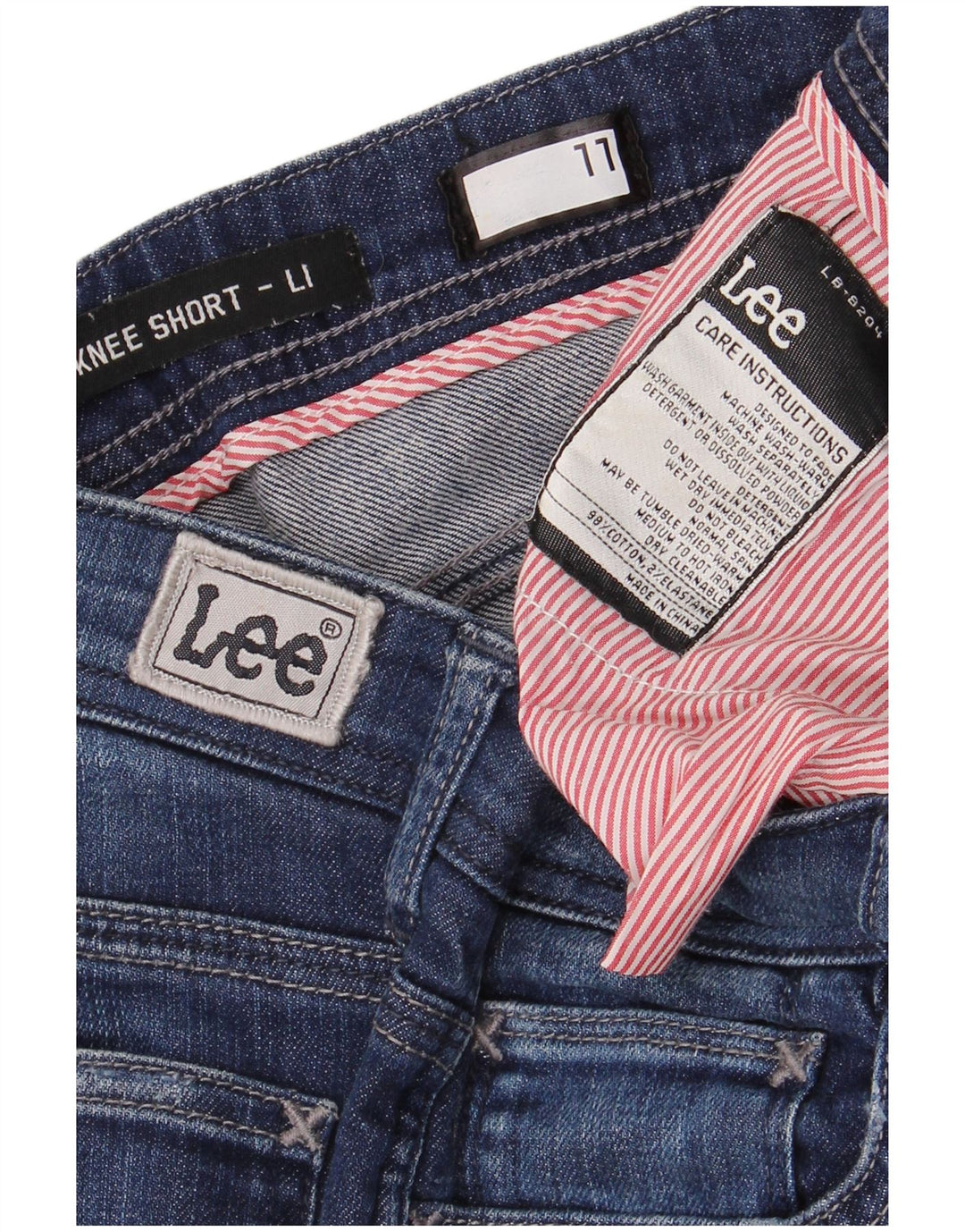 Pantaloni scurți din denim LEE pentru femei US 11 Large W30 Blue Bumbac