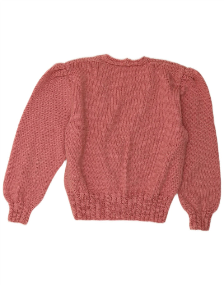 Pulover cardigan vintage pentru femei UK 14 mare roz