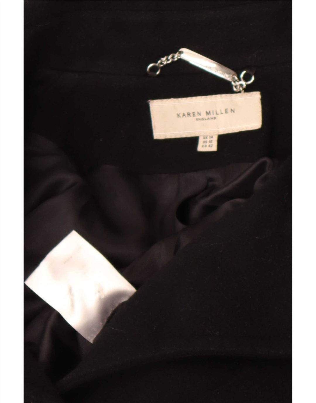 Karen Millen Pardesiu pentru femei UK 14 mare, negru, poliamidă