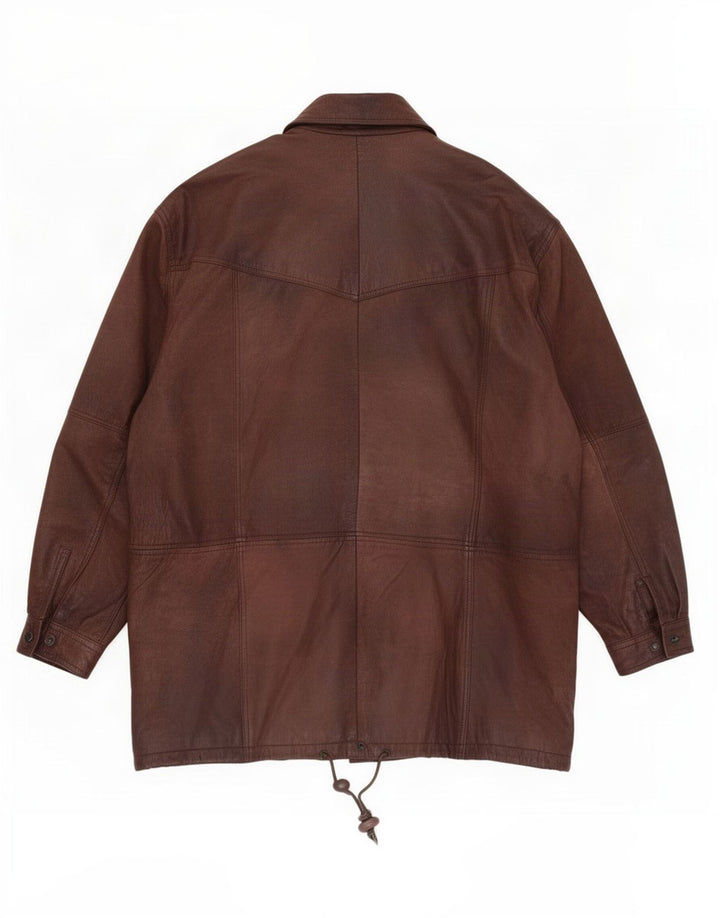 Jachetă de piele pentru bărbați CLASIC UK 42 XL maro
