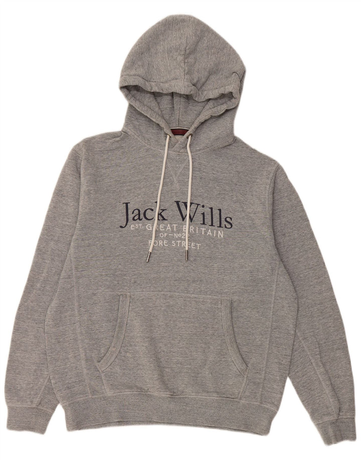 Pulover Jack Wills pentru bărbați, cu capota, gri mediu, bumbac cu pete