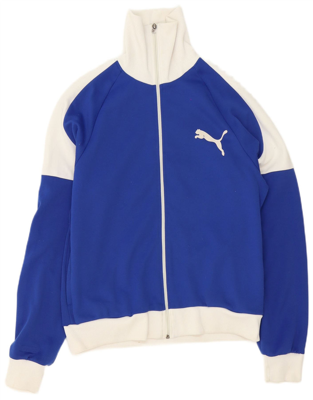 Jachetă de top pentru trening Puma pentru bărbați, albastru mediu, poliester color bloc