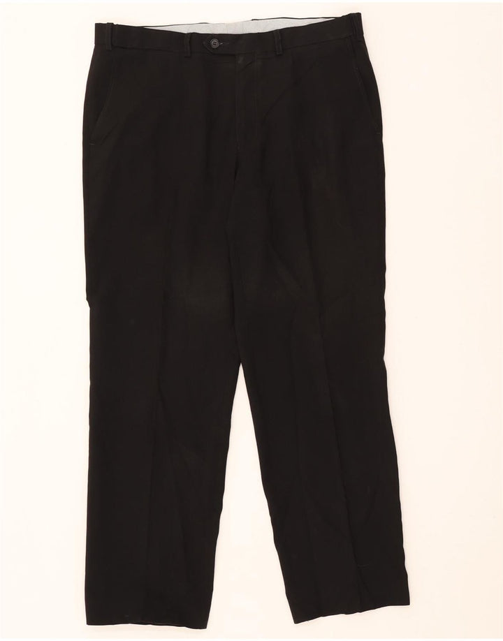 Pantaloni chino drepți pentru bărbați Marks & Spencer L36 L31 Poliester negru