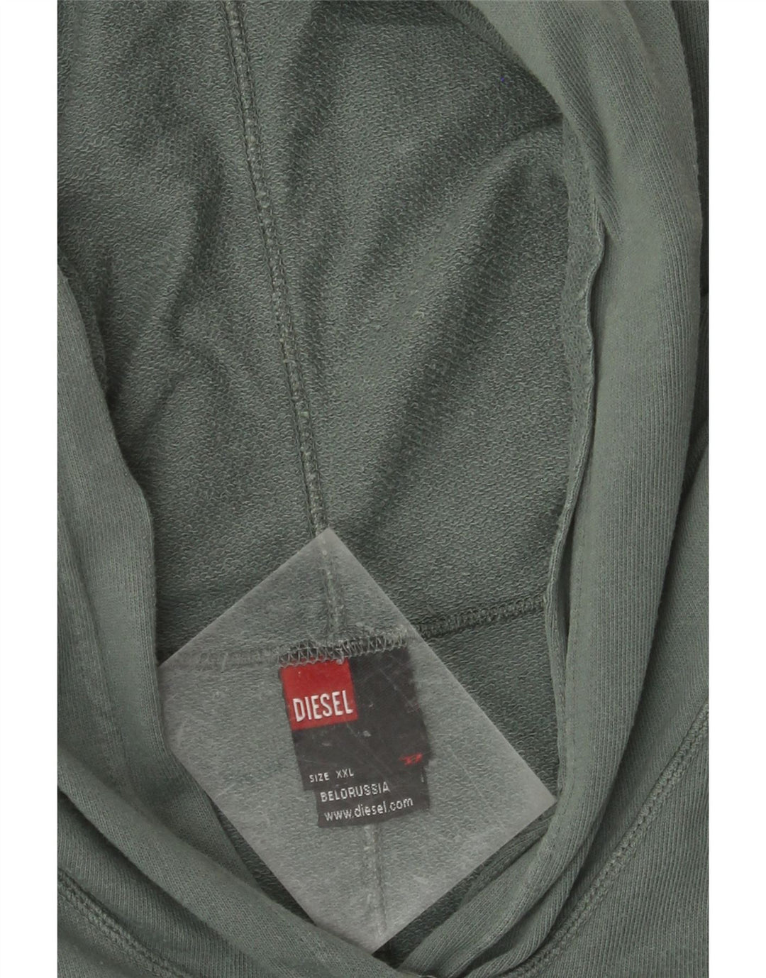 DIESEL Pulover cu glugă cu grafic pentru femei UK 20 2XL Bumbac color bloc verde