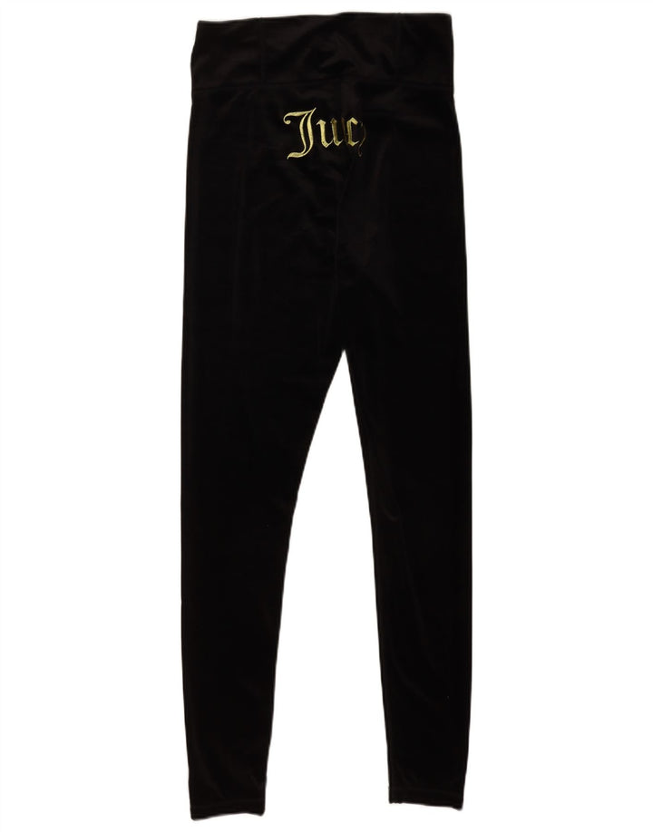 Juicy Couture Leggings din velur grafic pentru femei UK 12 Poliester mediu negru