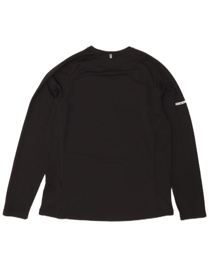Nike pentru bărbați Dri Fit Top cu mânecă lungă, mare, negru, poliester