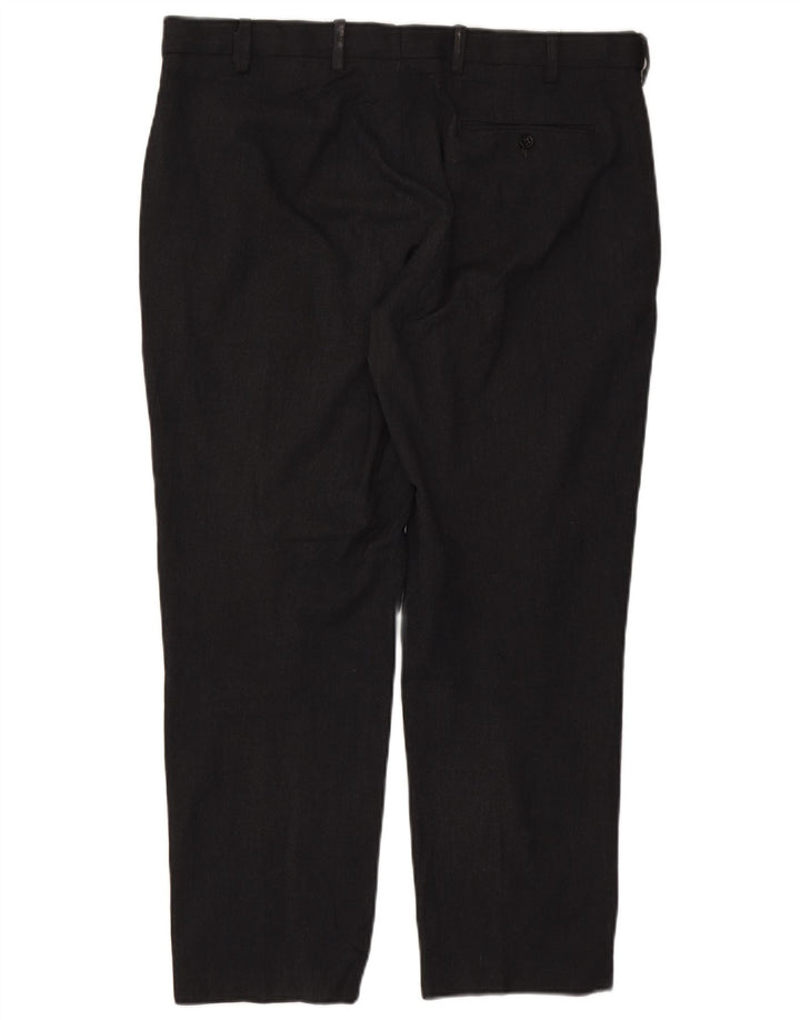 Pantaloni chino pentru bărbați Marks & Spencer, cu ajustare normală, L38 L29, poliester negru