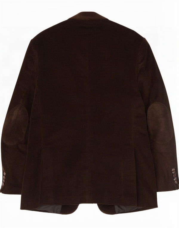 Jachetă vintage pentru bărbați din velur cu 3 nasturi IT 54 2XL bumbac maro