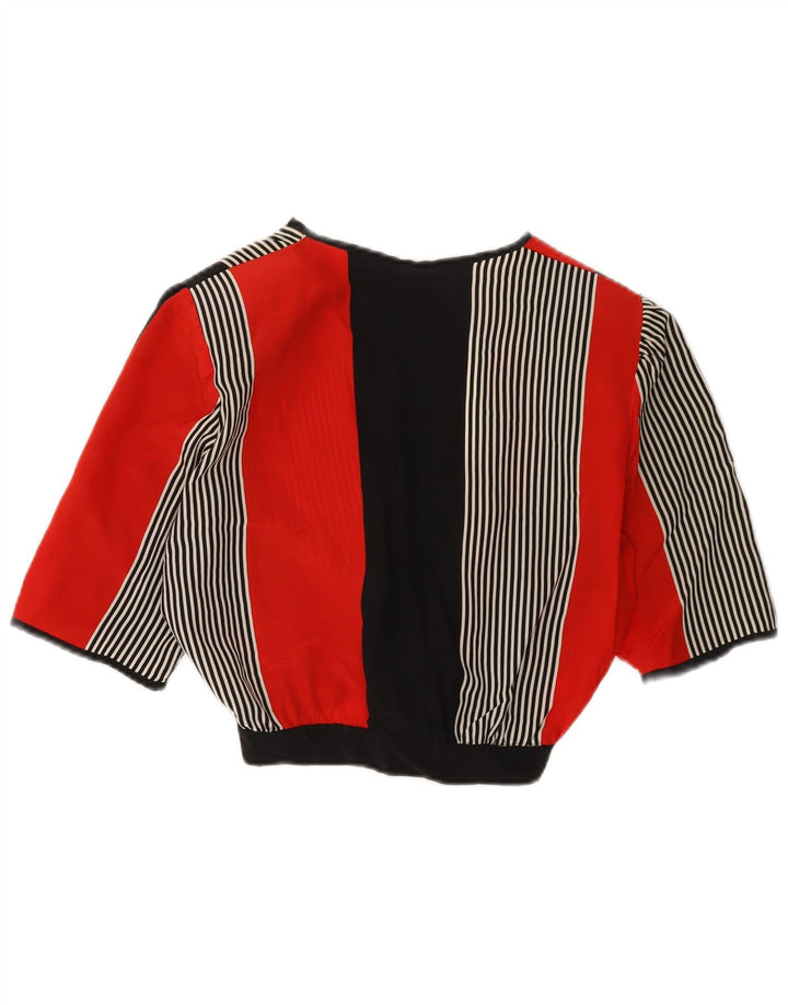 Top cardigan vintage pentru femei UK 12 Medium, multicolore, cu dungi