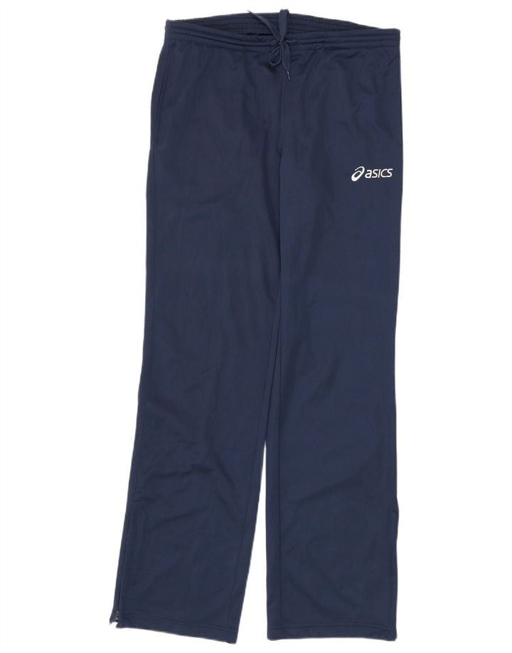 Pantaloni de trening Asics pentru bărbați, poliester mediu bleumarin