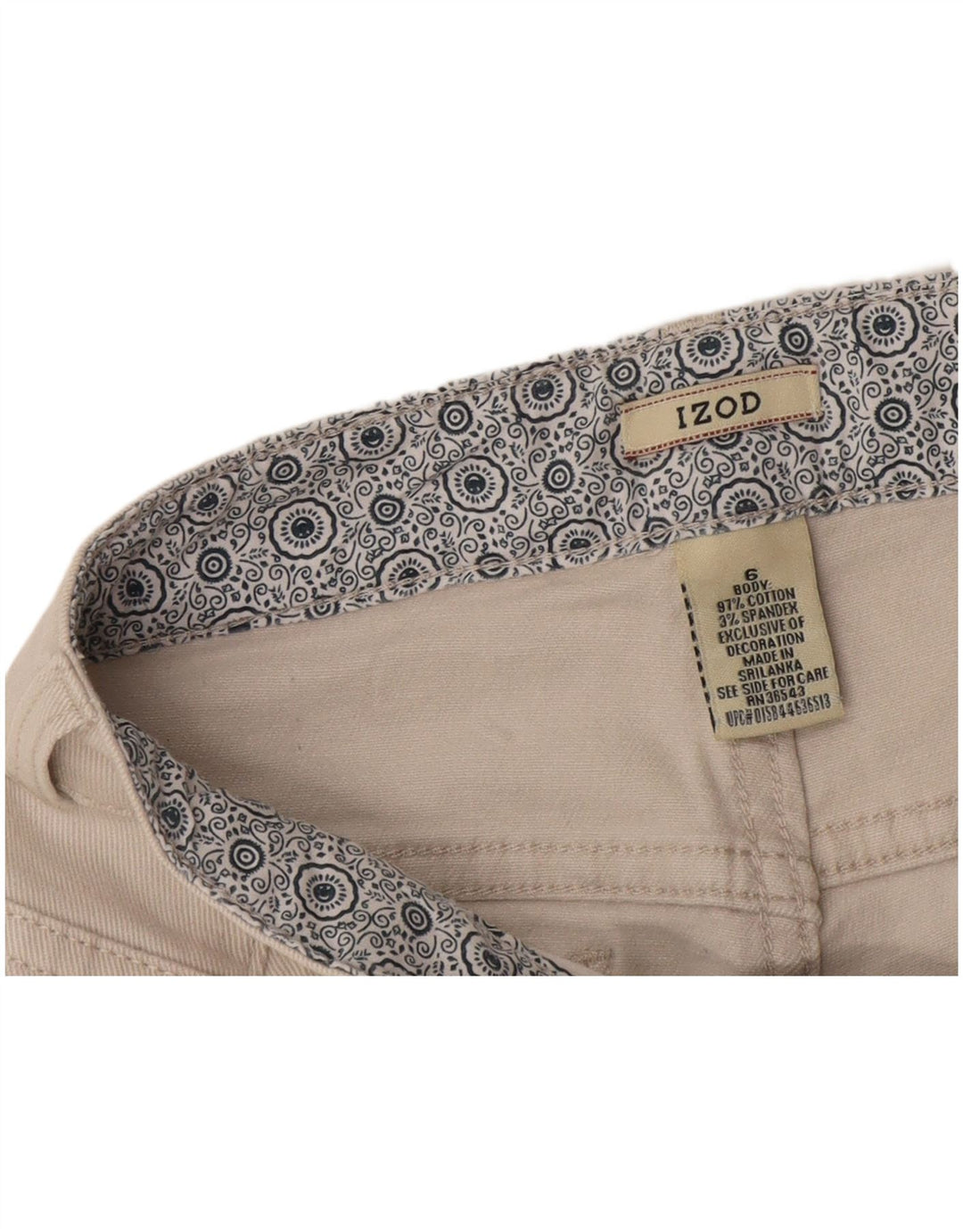 Pantaloni Capri Izod pentru femei US 6 Medium W30 L20 Bumbac alb