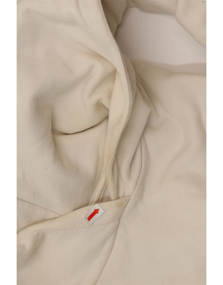 HUGO BOSS Pulover supradimensionat cu glugă cu grafic pentru femei UK 10 Small Off White