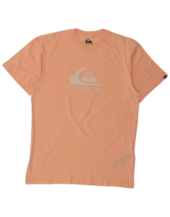 Tricou grafic QUIKSILVER pentru bărbați, cu croiala normală, top din bumbac roz mediu