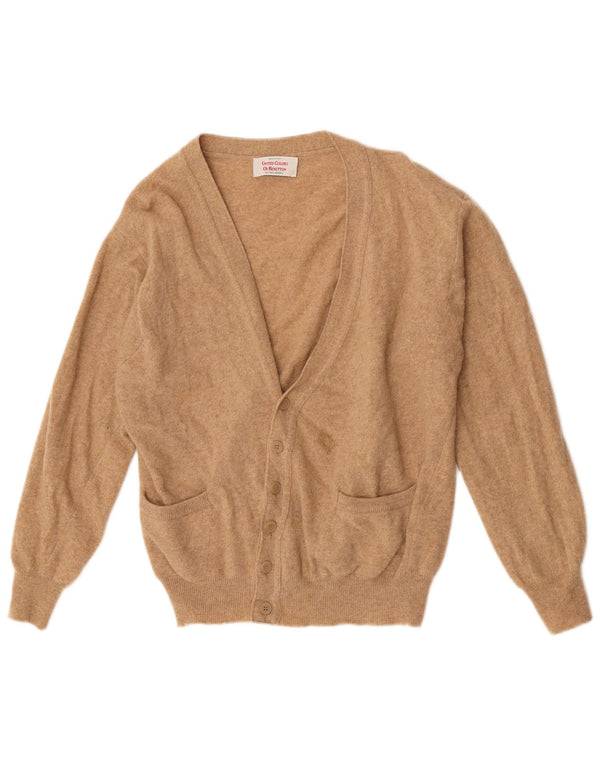 Pulover cardigan pentru femei Benetton UK 16 Lână de miel maro mare