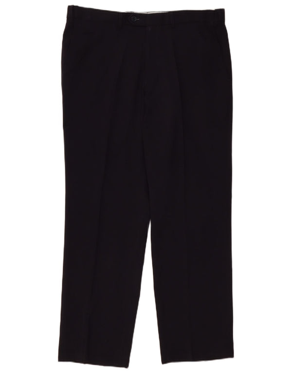 Pantaloni chino drepți pentru bărbați Marks & Spencer W36 L31 poliester bleumarin