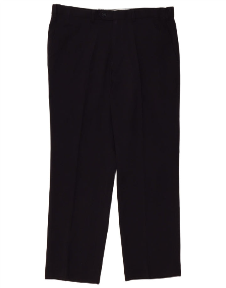 Pantaloni chino drepți pentru bărbați Marks & Spencer W36 L31 poliester bleumarin