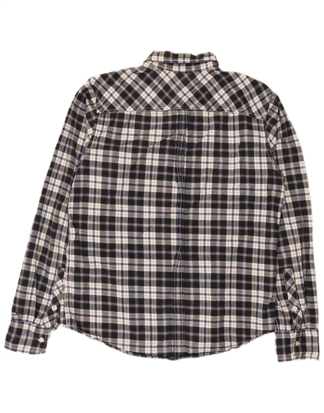 Cămașă de flanel pentru bărbați Tommy Hilfiger, bumbac cu carouri albastre mari